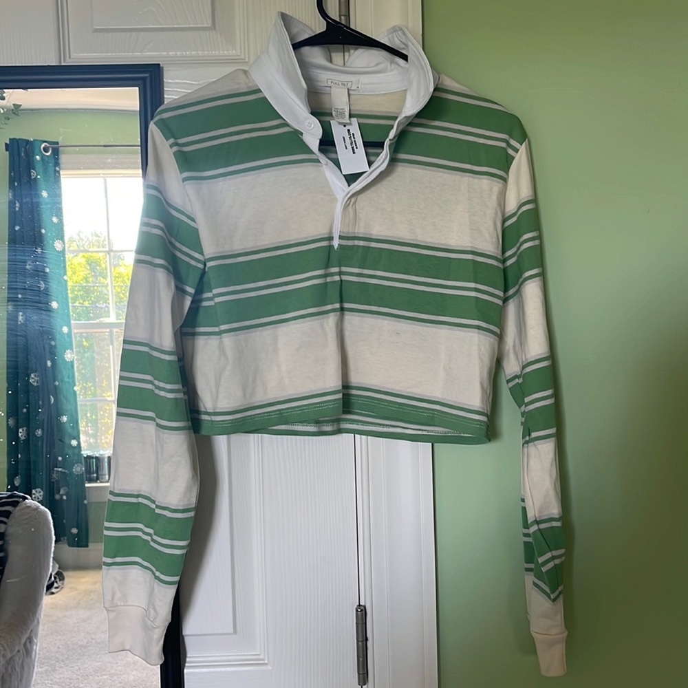 Green and cream top